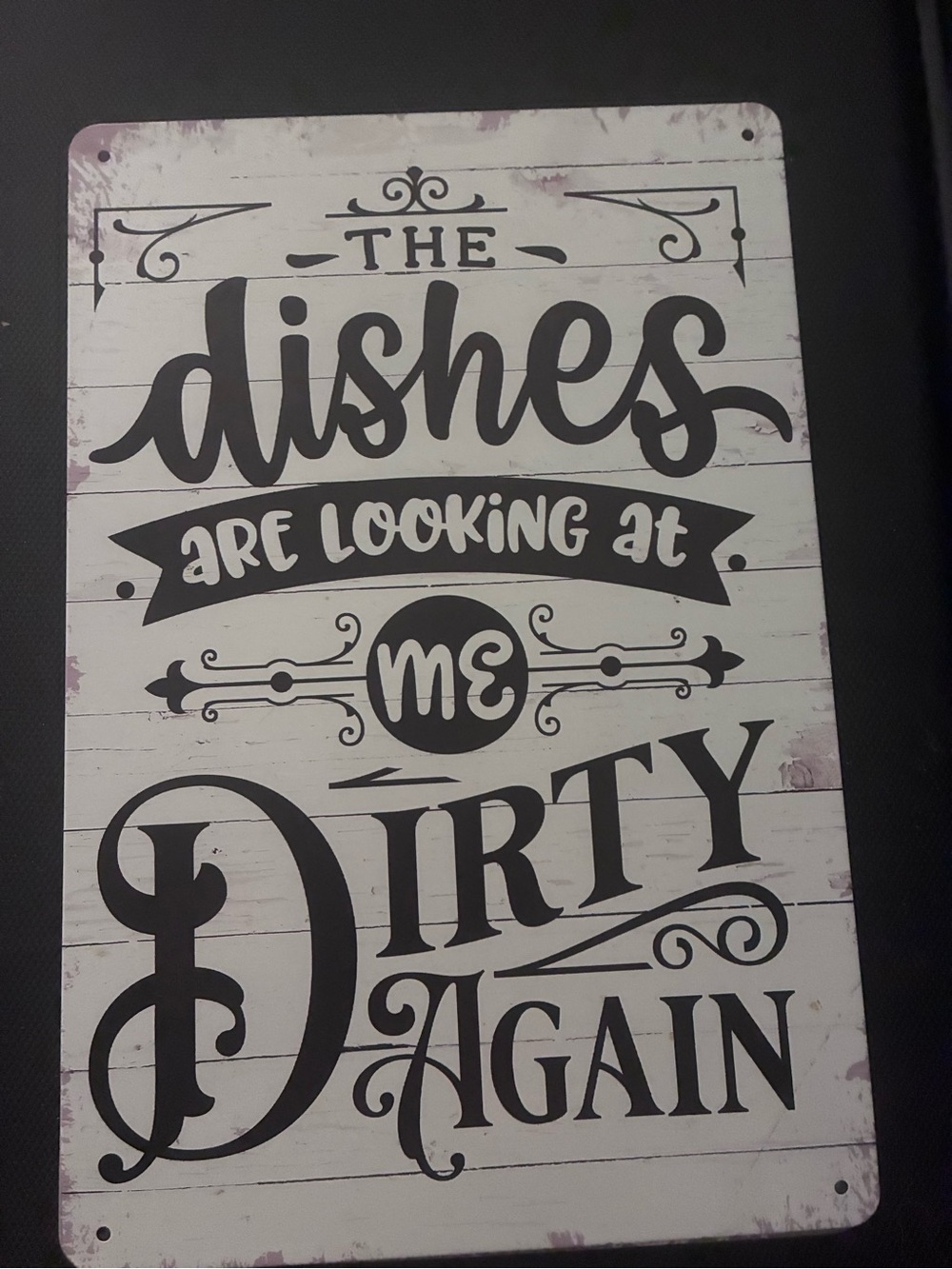 Humorous Script Kitchen Wall Art (metal)